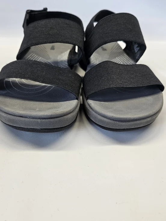 Clarks Sandals Arla Jacory Black Gray Comfort Strap Womens 8 Adjustable Open Toe - Picture 4 of 11